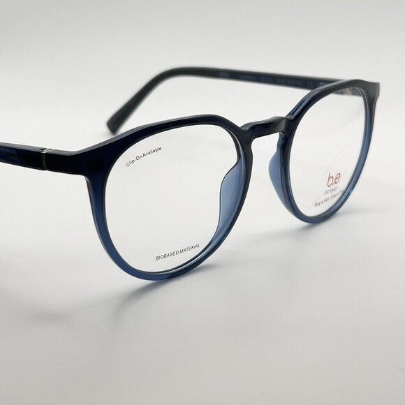 B.e Bio Eyes Vernal BLUG Full Eyeglass Frames Round Key Blue Black 50-18.5-143 - Picture 2 of 12